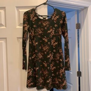 Green dress with brown floral size small